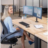 Fellowes Monitor-Halterung Reflex 8502601 schwarz für 2 Monitore, Tischklemme, Tischbohrung