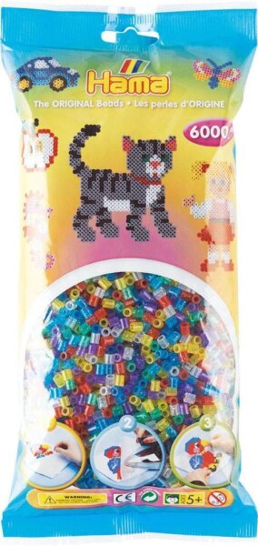 Hama® Bügelperlen mehrfarbig, Glitzer 6.000 St.