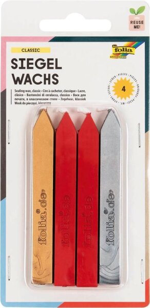folia Siegelwachs Classic rot, silber, gold