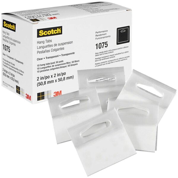 3M Hang Tabs 1075 Eurolochaufhänger für max. 340,0 g, 5,80 x 5,8 cm, 500 St.