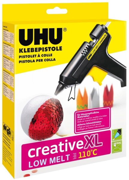 UHU creative XL LOW MELT 110°C Heißklebepistole schwarz, 1 St.
