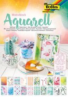 folia Motivblock AQUARELL farbsortiert 270 g/qm 20 Blatt
