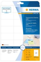HERMA Folienetiketten 4685 transparent 70,0 x 37,0 mm, 25 Blatt