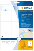 HERMA Folienetiketten 4685 transparent 70,0 x 37,0 mm, 25 Blatt