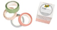 folia Washi Dekor pastell Deko-Klebeband matt 10,0/15,0 mm x 5,0 m 4 Rollen