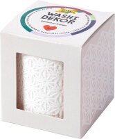 folia Washi Dekor Blüten weiß Deko-Klebeband matt 50,0 mm x 5,0 m 1 Rolle