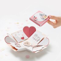 folia Bastelset Explosionsbox Romance 46 tlg. blau