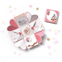 folia Bastelset Explosionsbox Romance 46 tlg. blau