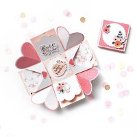folia Bastelset Explosionsbox Romance 46 tlg. blau