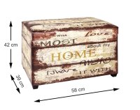 HAKU Möbel Sitztruhe 52922 Motiv Schriftzug Holz...