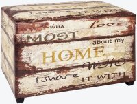 HAKU Möbel Sitztruhe 52922 Motiv Schriftzug Holz 58,0 cm