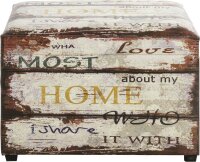 HAKU Möbel Sitztruhe 52922 Motiv Schriftzug Holz 58,0 cm