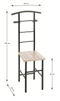HAKU Möbel Herrendiener 81550 eiche Metall 46,0 x 109,0 cm, 1 St.