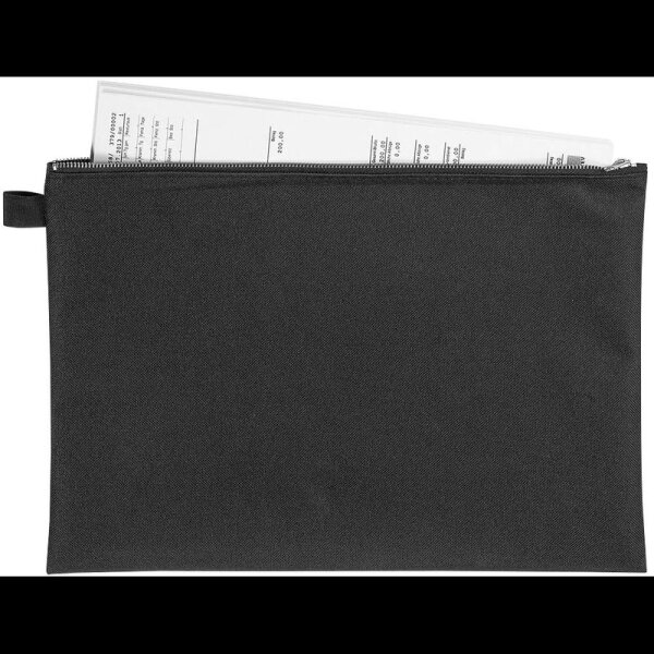 VELOFLEX Reißverschlussbeutel DIN A4 schwarz/silber Textil, 1 St.