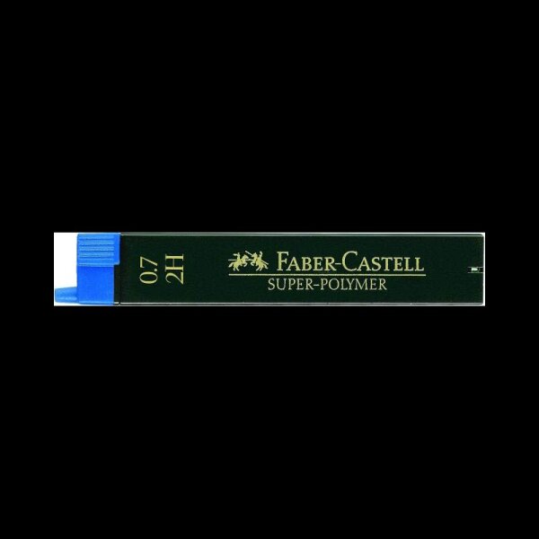 FABER-CASTELL SUPER-POLYMER Feinminen-Bleistiftminen schwarz 2H 0,7 mm, 12 St.