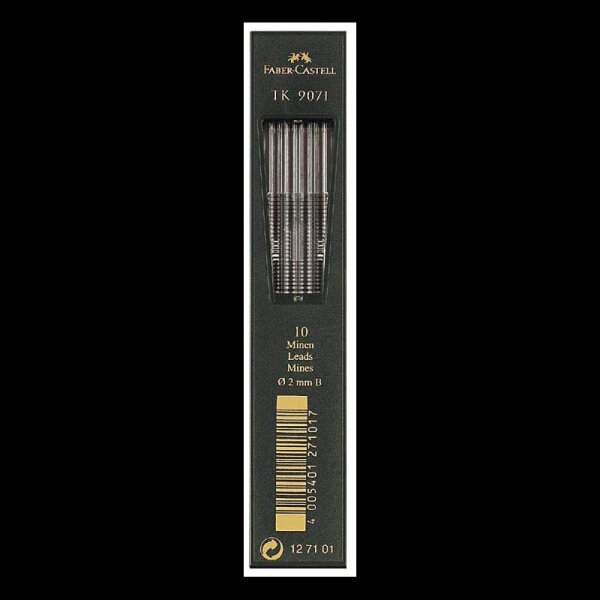 FABER-CASTELL TK 9071 Fallminen-Bleistiftminen schwarz B 2,0 mm, 10 St.