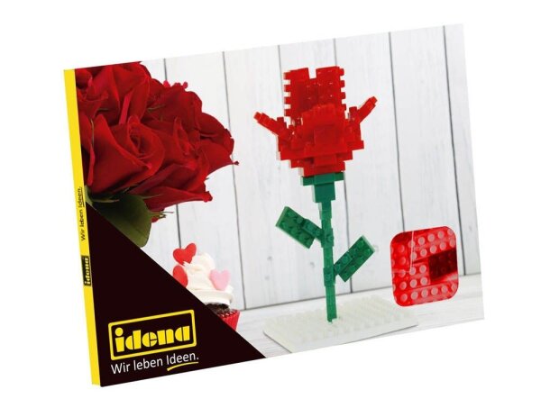 Idena 40151 Postkarte Rose Mini- Bausteine