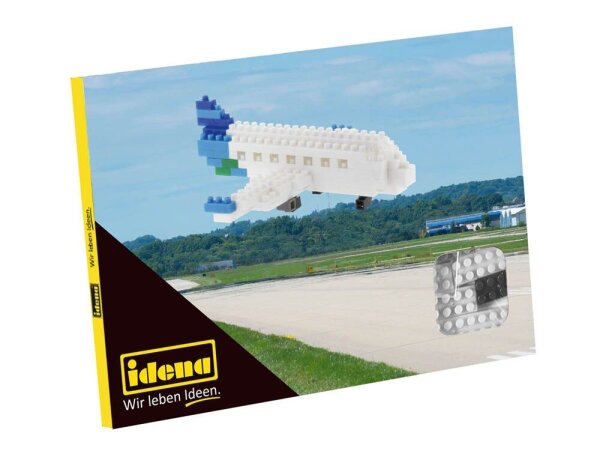 Idena 40149 Postkarte Flugzeug Mini- Bausteine