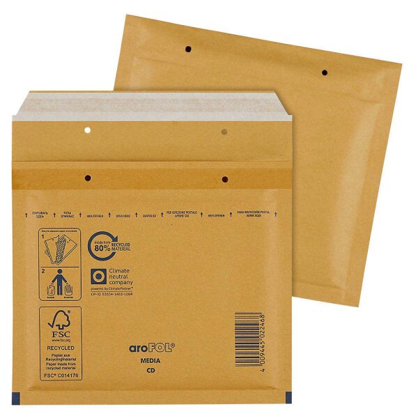 aroFOL® CLASSIC Luftpolstertaschen CD braun, 100 St.