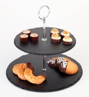 APS Etagere schwarz, silber 24,0 cm  ( 989 )