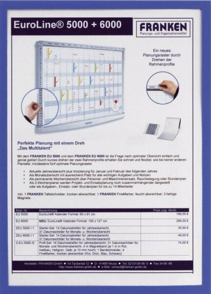 FRANKEN Magnetrahmen Frame It X-tra!Line blau A3, 1 St.