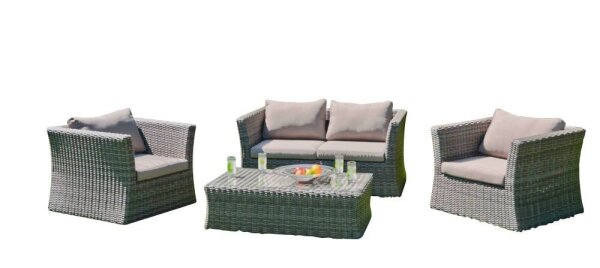 Garden Pleasure Loungegruppe Avila grau Kunststoff, Metall, 12-teilig