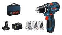 BOSCH Professional GSR 12V-15 Akku-Bohrschrauber-Set 12,0...