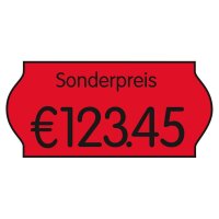 METO Preisetiketten leuchtrot permanent 26,0 x 12,0 mm,...