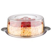 APS Tortenplatte mit Haube transparent/silber Ø...