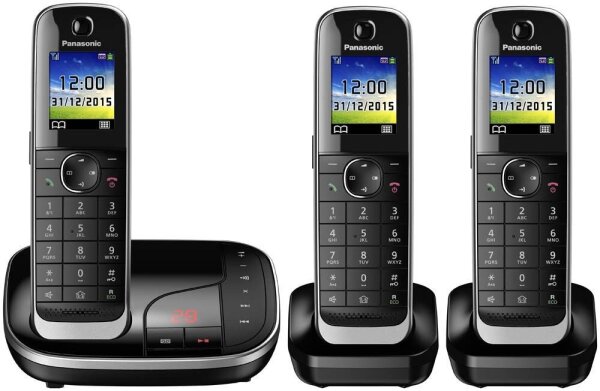 Panasonic KX-TGJ323GB Schnurloses Telefon-Set mit Anrufbeantworter schwarz