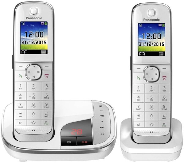Panasonic KX-TGJ322GW Schnurloses Telefon-Set mit Anrufbeantworter weiß