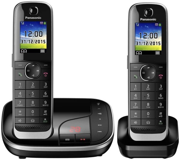 Panasonic KX-TGJ322GB Schnurloses Telefon-Set mit Anrufbeantworter schwarz  ( KX-TGJ322GB )