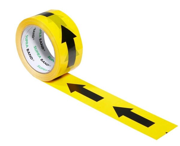 SUPRA Warnklebeband Pfeil Pfeile (lang) gelb/schwarz 50,0 mm x 66,0 m 1 Rolle