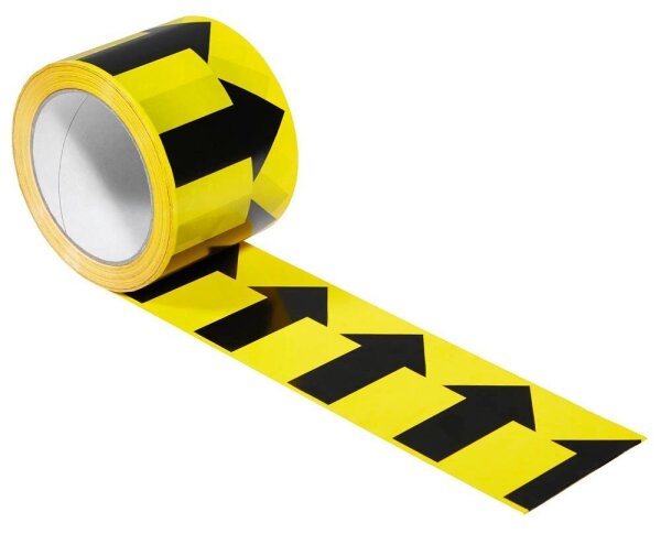SUPRA Warnklebeband Pfeile (quer) gelb/schwarz 75,0 mm x 66,0 m 1 Rolle