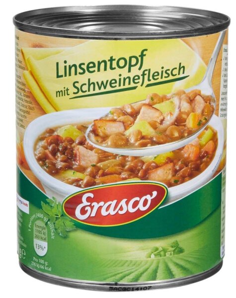 Erasco Linsen mit Schweinefleisch Eintopf 800,0 g, 1 St.