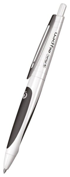 herlitz Kugelschreiber my.pen weiß/schwarz, Schreibfarbe: blau, 1 St.
