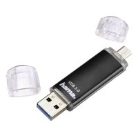 hama USB-Stick Laeta Twin schwarz 128 GB, 1 St.
