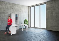 Gürkan Schreibtisch weiß rechteckig, 4-Fuß-Gestell weiß 160,0 x 80,0 cm