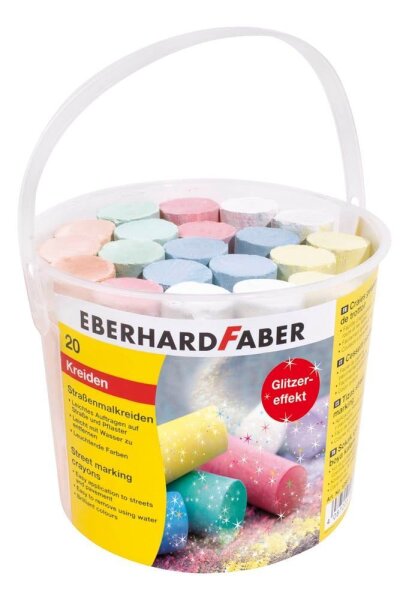 EBERHARD FABER Straßenmalkreide Glitzer farbsortiert 20 St.