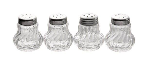 APS Salz- & Pfefferstreuer-Set Mini transparent/silber 4-tlg., 4 St.