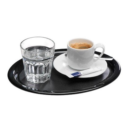 APS Tablett KAFFEEHAUS schwarz rund 20,0 x 26,0 cm, 1 St.