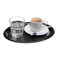 APS Tablett KAFFEEHAUS schwarz rund 20,0 x 26,0 cm, 1 St.
