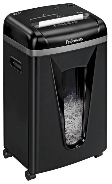Fellowes Powershred 450M Aktenvernichter mit Partikelschnitt P-5, 2 x 12 mm, bis 9 Blatt, schwarz