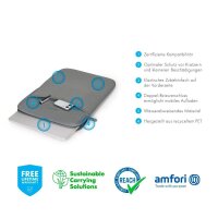 DICOTA Laptophülle Eco SLIM L für Microsoft Surface Kunstfaser grau bis 38,1 cm   ( D32000-DFS )