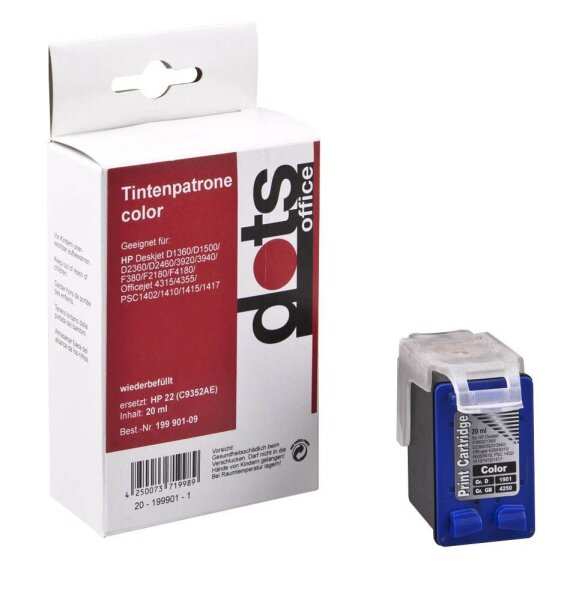 dots  color Druckerpatrone kompatibel zu HP 22 (C9352AE)
