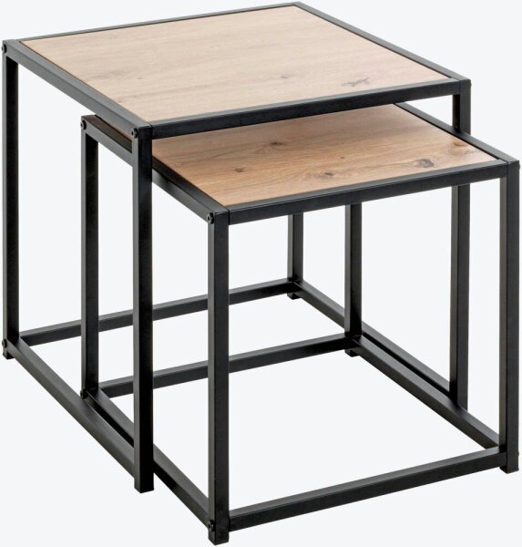 HAKU Möbel Beistelltische-Set rechteckig MDF-Platte eiche, 2 St.