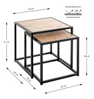HAKU Möbel Beistelltische-Set rechteckig MDF-Platte...