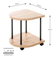 HAKU Möbel Beistelltisch halbrund MDF-Platte eiche...