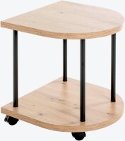 HAKU Möbel Beistelltisch halbrund MDF-Platte eiche 40,0 x 40,0 x 45,0 cm, 1 St.