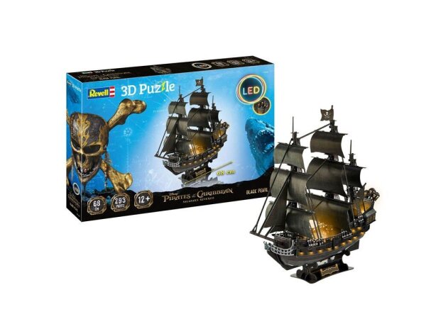 Revell Disney Pirates of the Caribbean Piratenschiff Black Pearl - LED Edition 3D-Puzzle, 293 Teile